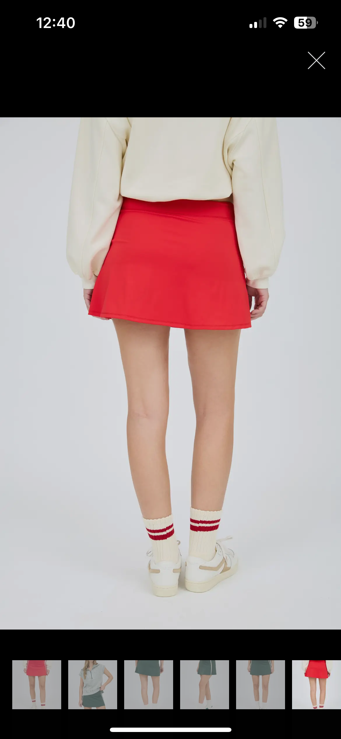 Wrap Tennis Mini Skirt w/ Shorts-Red