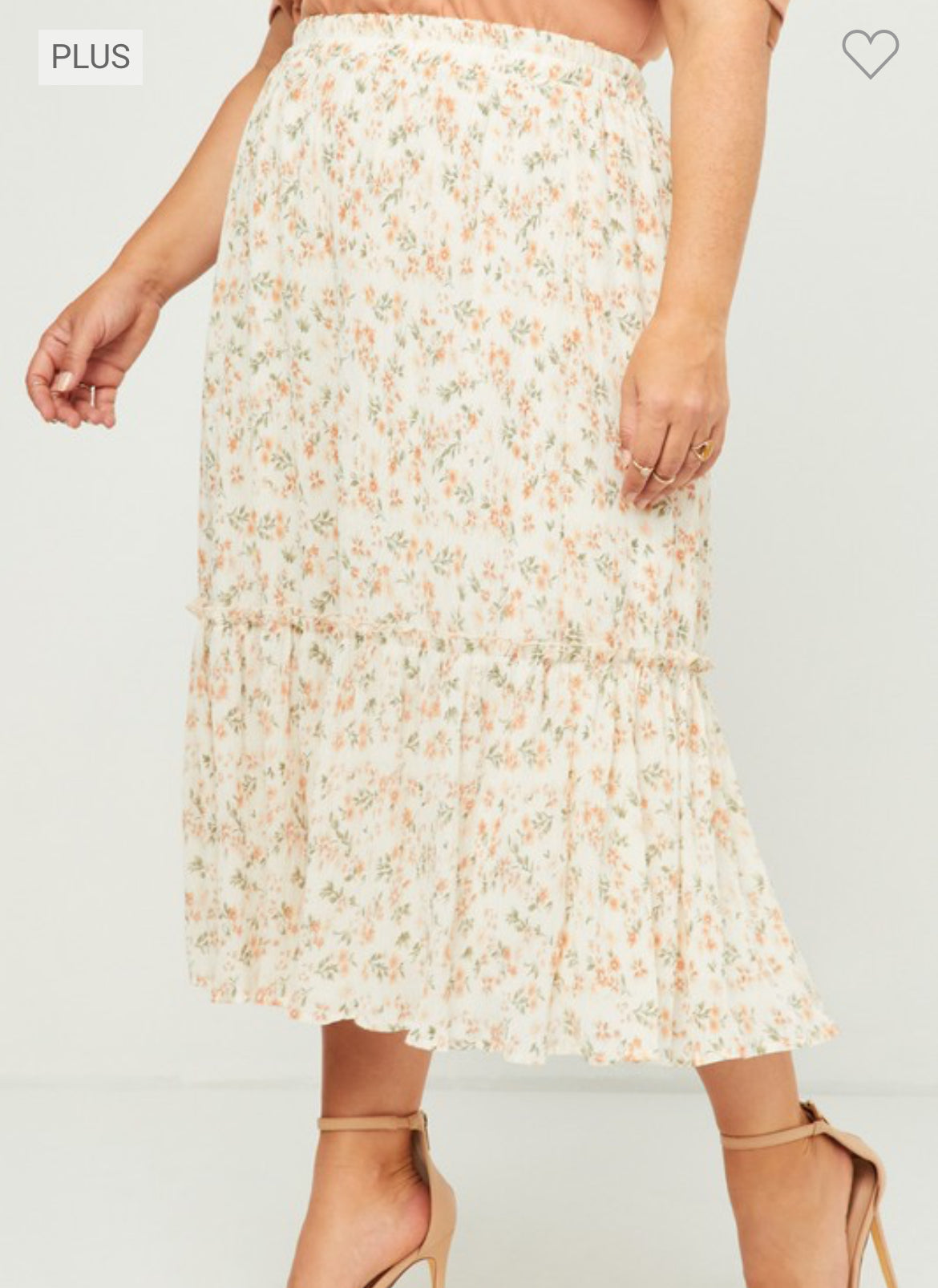 IVORY RUFFLE MIDI SKIRT