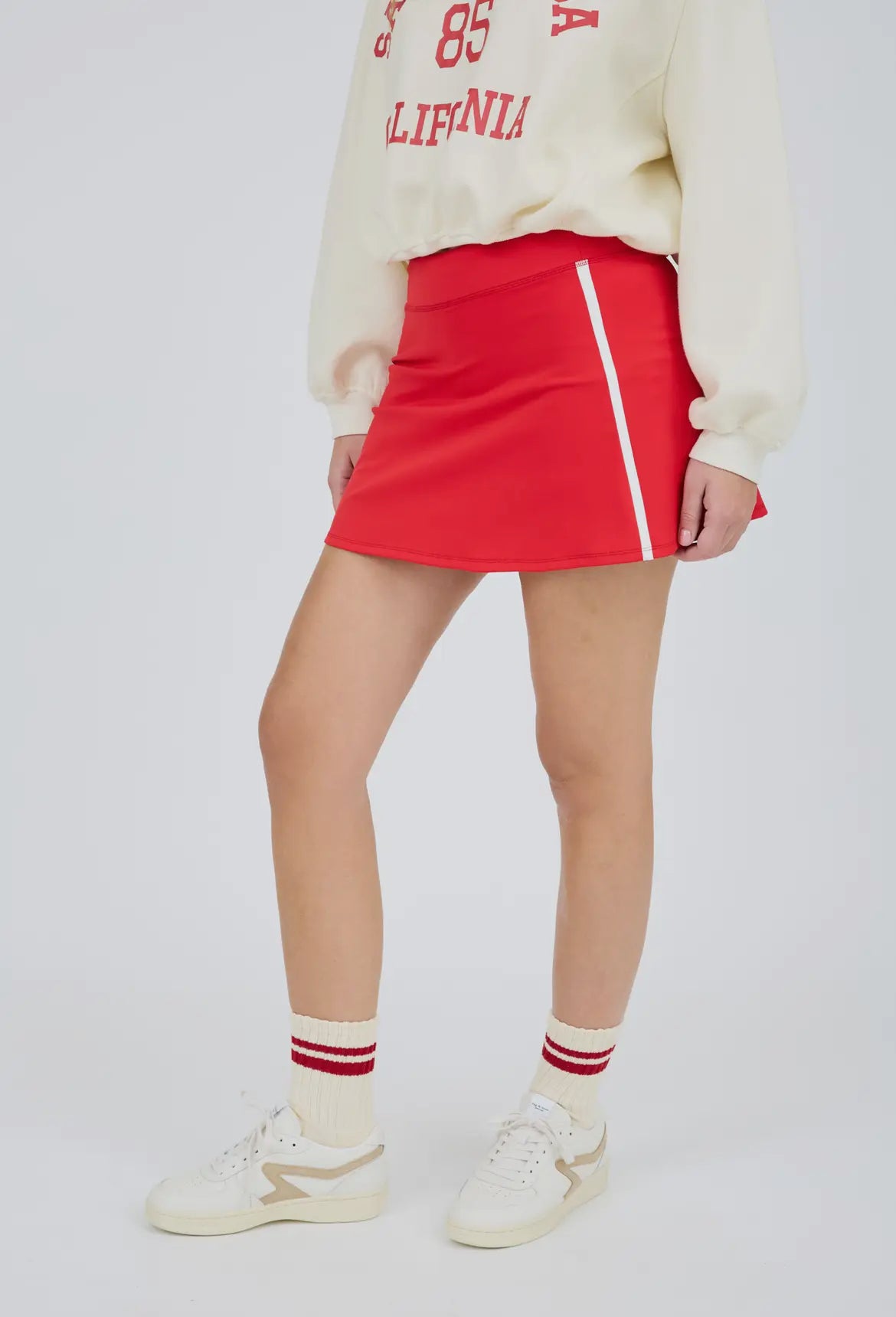 Wrap Tennis Mini Skirt w/ Shorts-Red