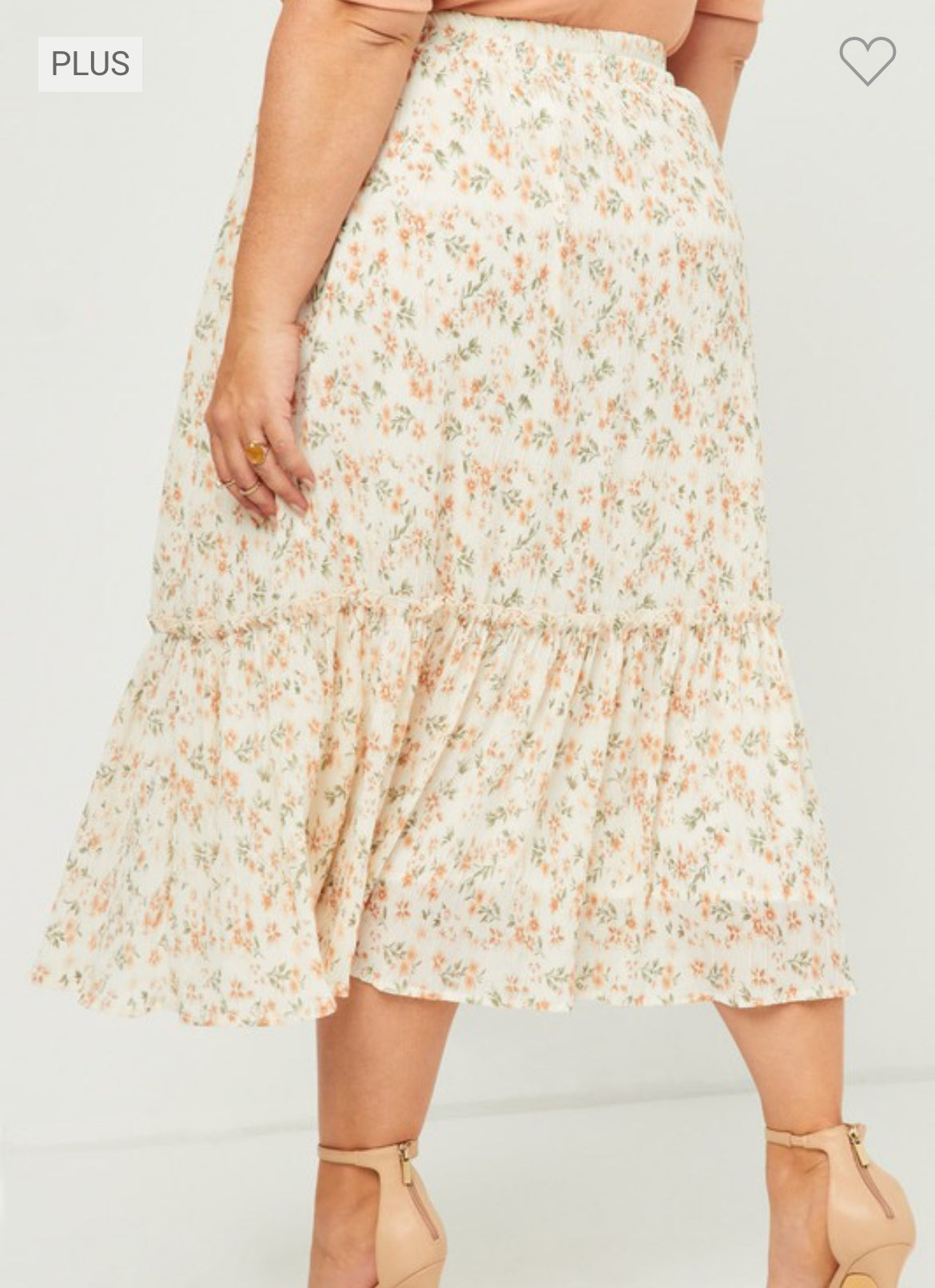 IVORY RUFFLE MIDI SKIRT