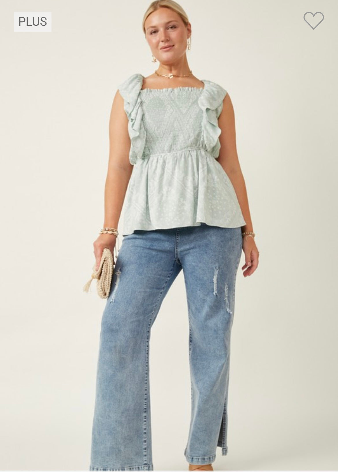 BOHO SMOCKED RUFFLE TANK