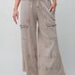 CURVY MINERAL WASHED TERRY KNIT PANTS