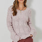 Dusty Lavender Pointelle Knit Sweater