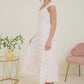 BOW SMOCKED MIDI DRESS