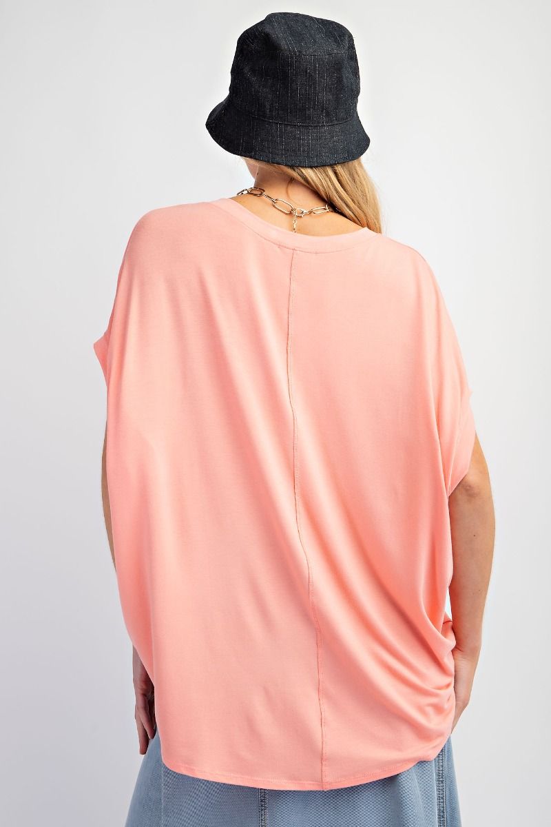 PEACH OVERSIZED TUNIC TOP