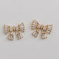 Gold Maxi Sparkler Statement Stud Bow Earrings