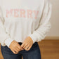 MERRY WHITE SWEATSHIRT WITH SEQUIN SLEEVES