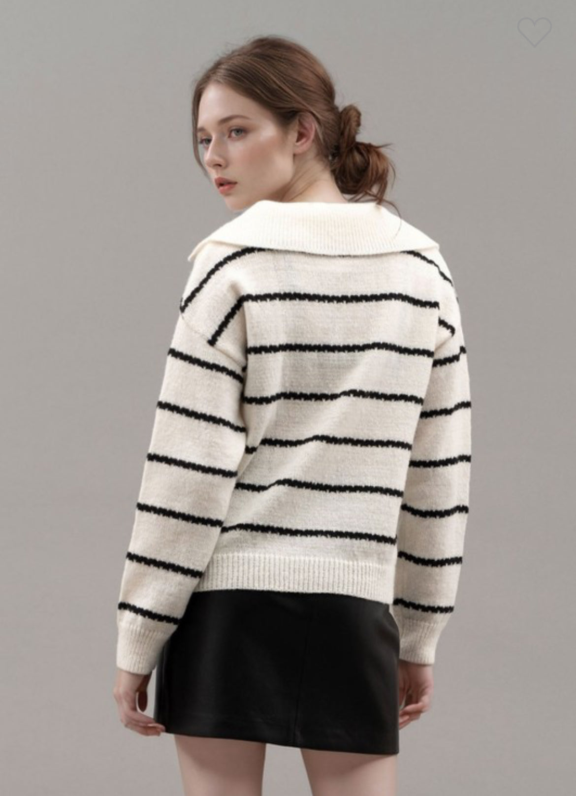 HALF BUTTON KNIT SWEATER