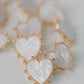 Gold Studded Pink Tortoise Heart Earrings