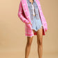 PINK PLAID CARDIGAN