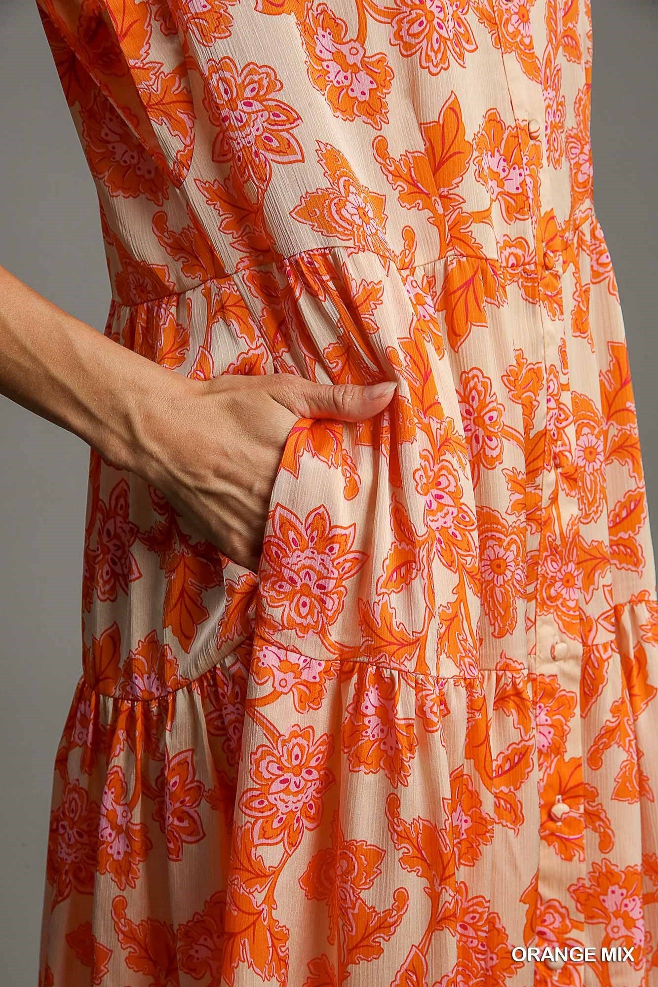 PINK & ORANGE ORGANZA DRESS