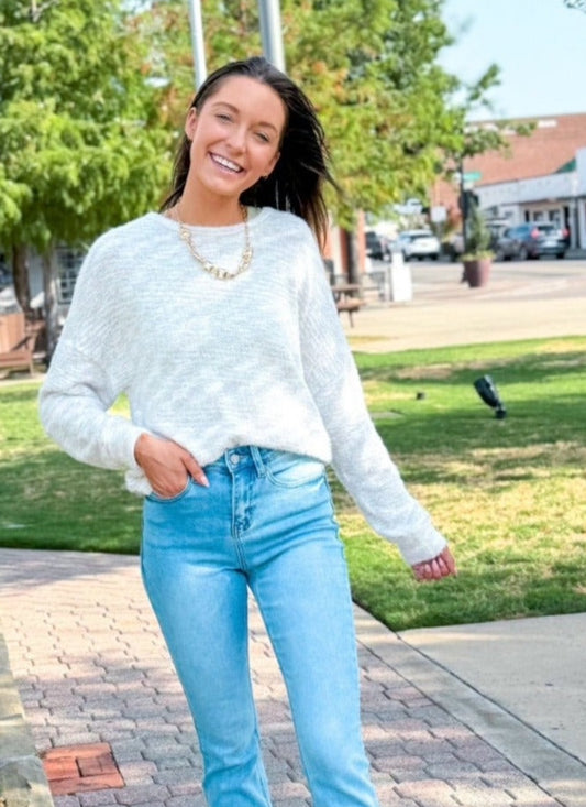 Brighter Day Cream Heathered Sweater