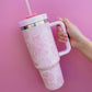 Pink Disco Cowgirl Toile 40oz Tumbler