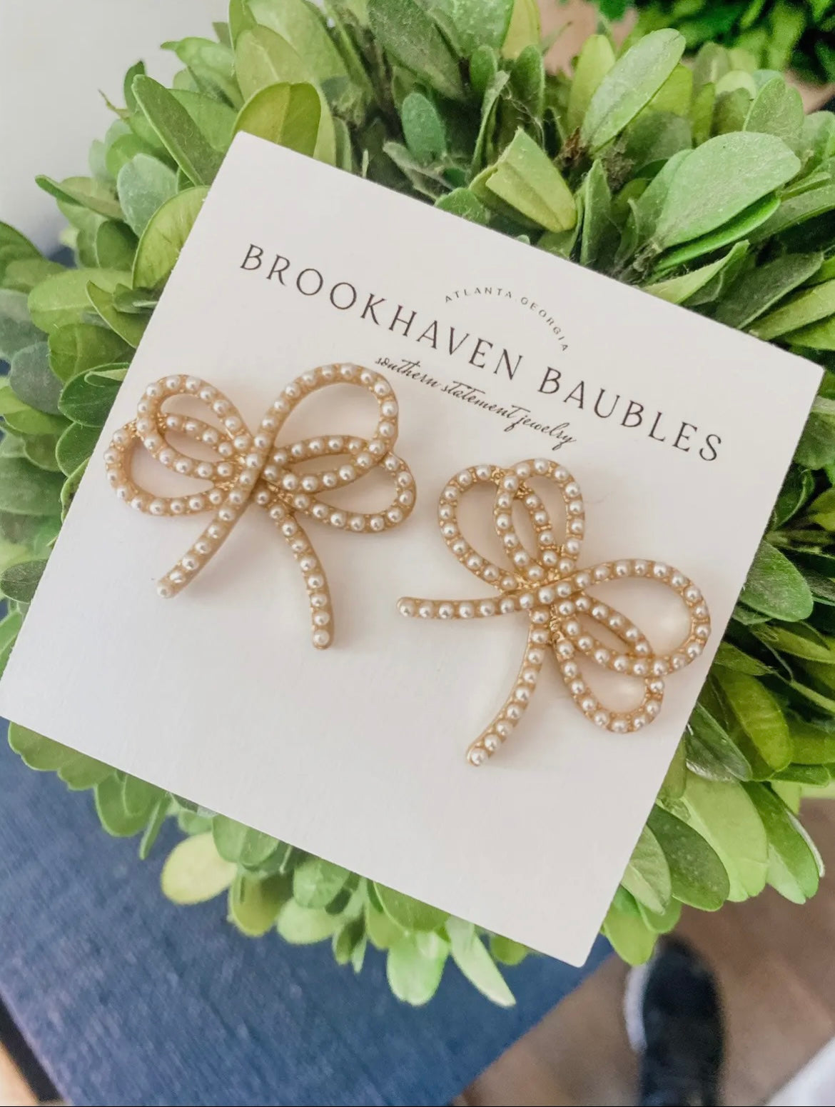 Dainty Pearl Bow Earrings