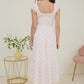 BOW SMOCKED MIDI DRESS
