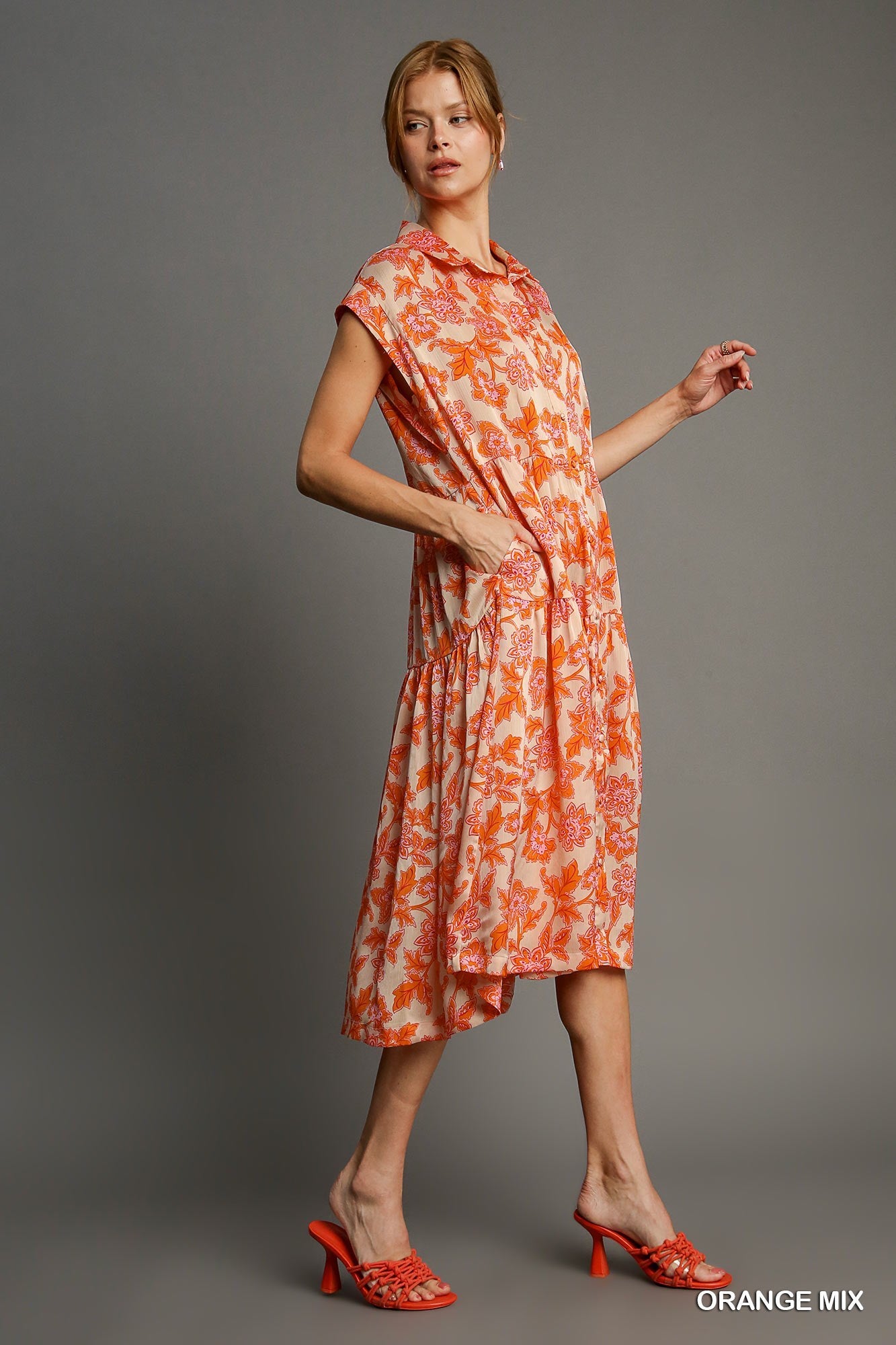 PINK & ORANGE ORGANZA DRESS