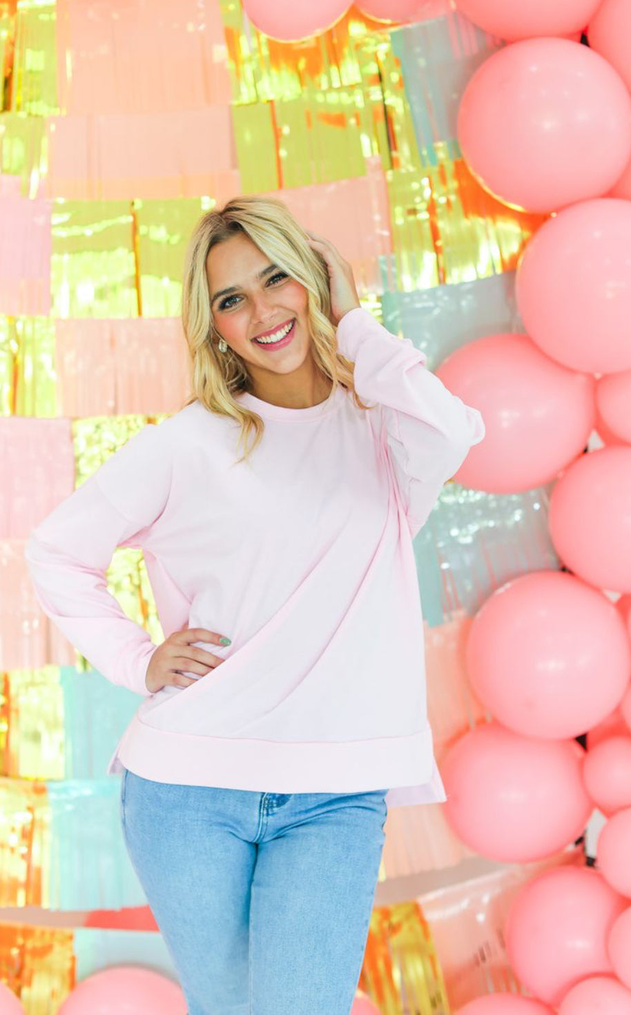 French Terry Sweatshirt in Pink