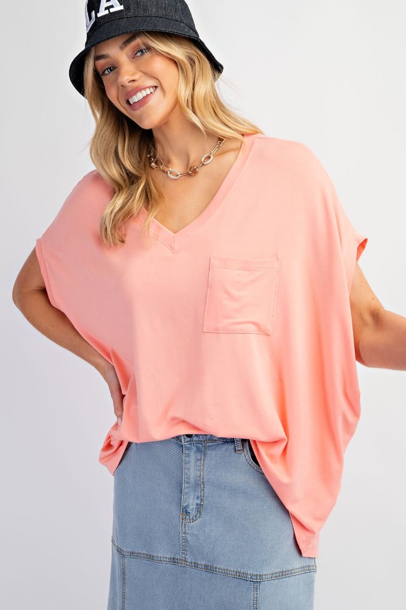 PEACH OVERSIZED TUNIC TOP