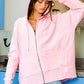 Washed French Terry Oversized Hoodie-Bright Pink