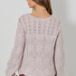 Dusty Lavender Pointelle Knit Sweater