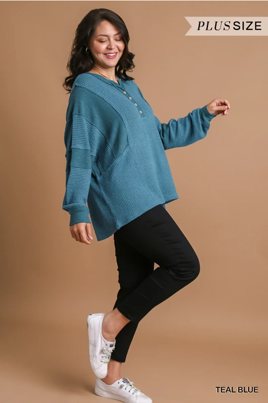 TEAL HENLEY SHIRT