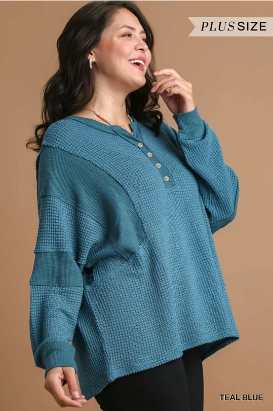 TEAL HENLEY SHIRT