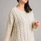 CREAM CABLE KNIT SWEATER